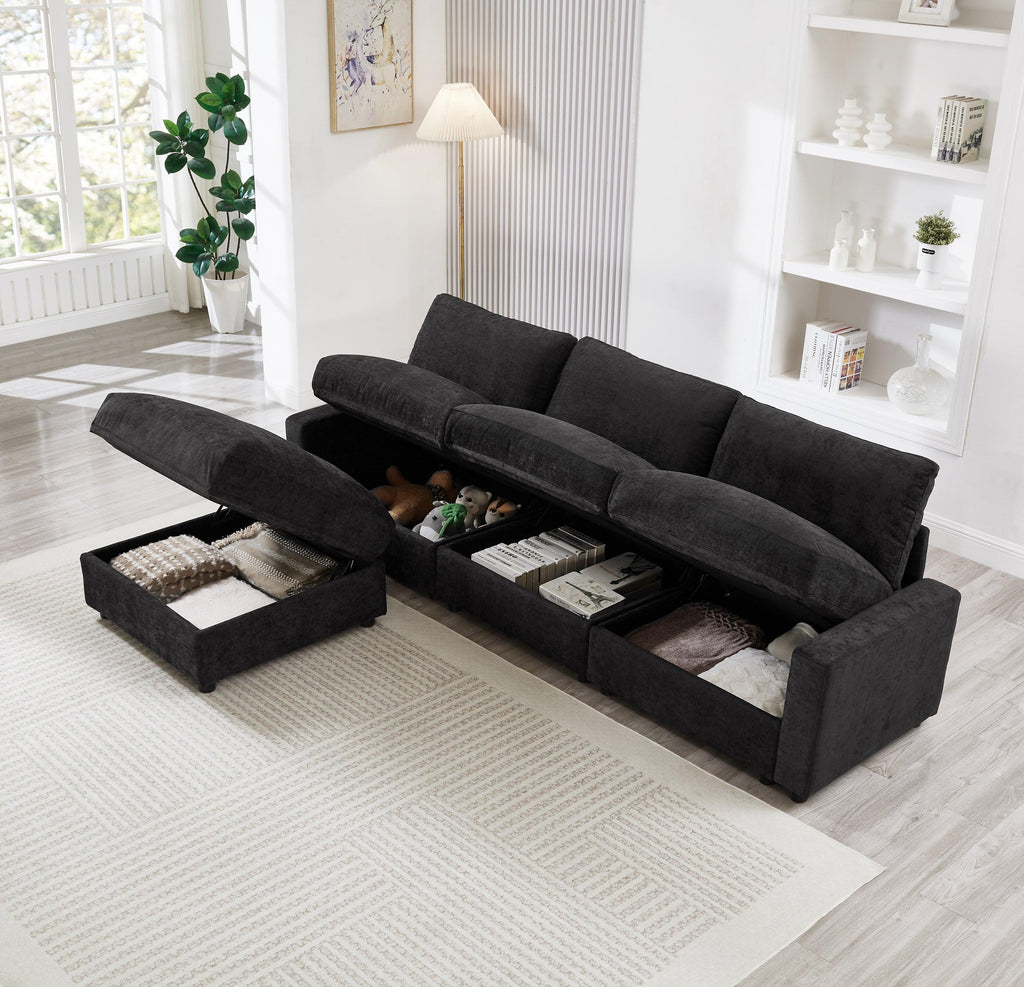 Modular Sectional Sofa with Storage for Living Room.