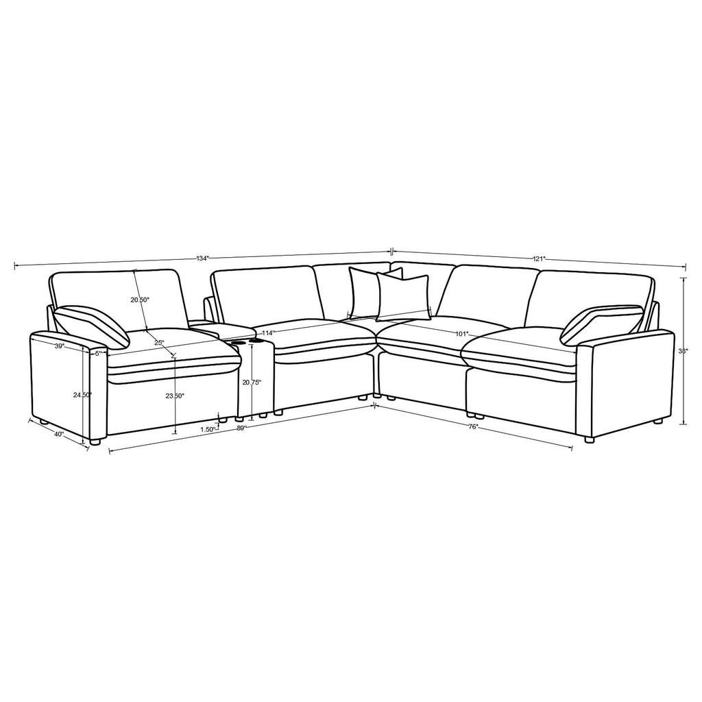 Hollander Dark Grey Modular Power Reclining Sectional Sofa.