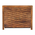 Solid Wood Amber Wavefront Cabinet for Modern Living Space.