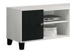 Contemporary Black and White TV Stand with Storage