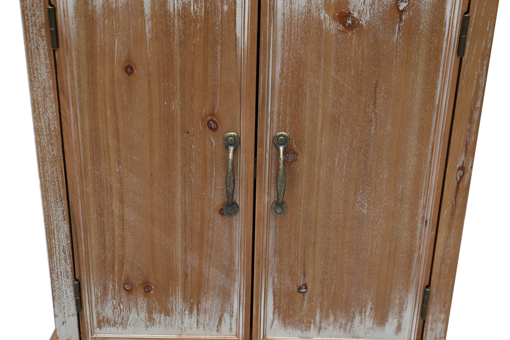 Rustic Wooden Storage Cabinet - Narrow Organizer with Drawers.