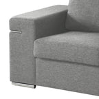 Gianna Gray Woven Fabric Arm Chair for Living Room.