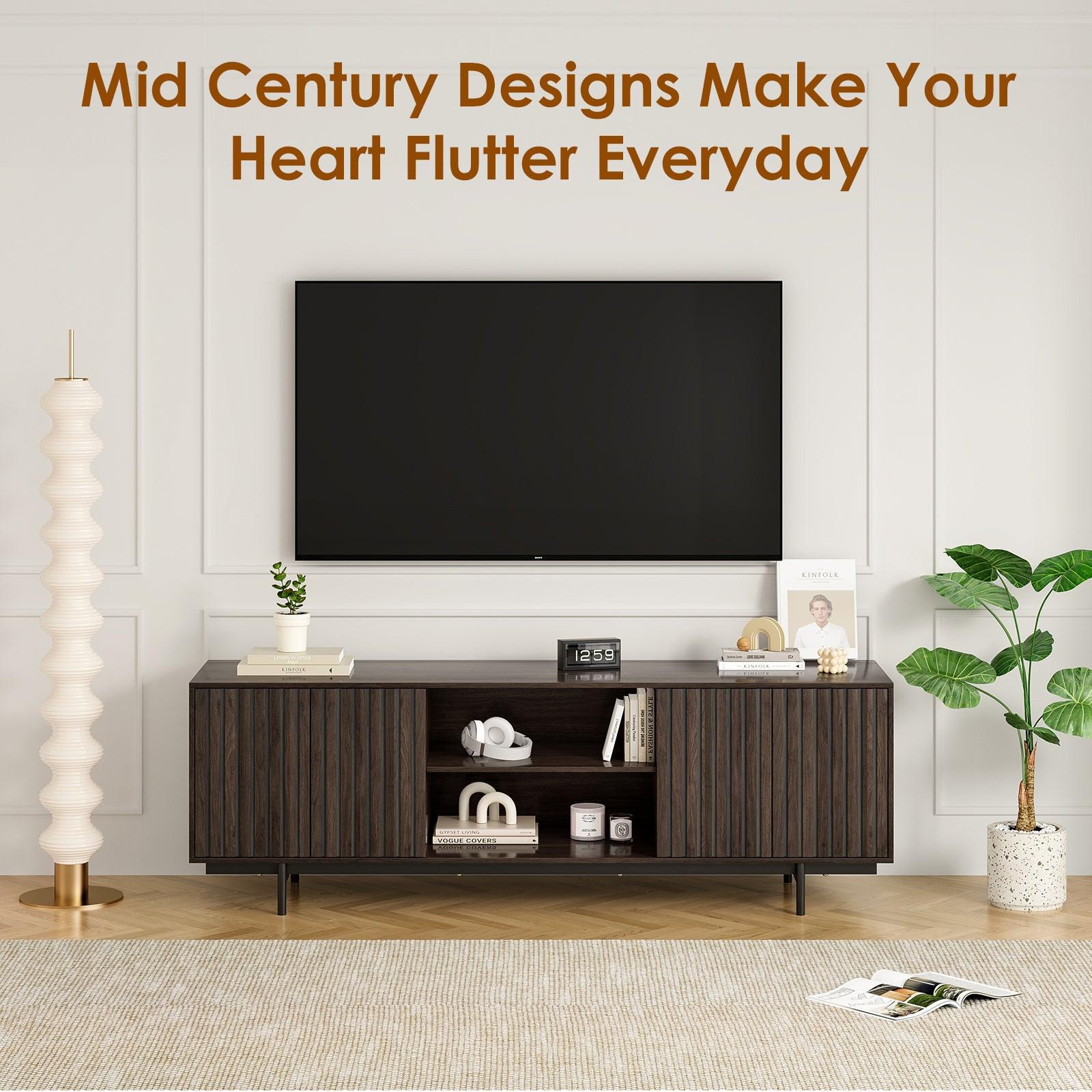 Mid Century Modern TV Stand for TVs Up to 75 inches.