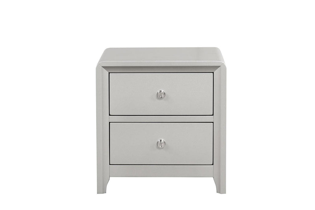 Champagne Finish Nightstand for Contemporary Bedrooms.