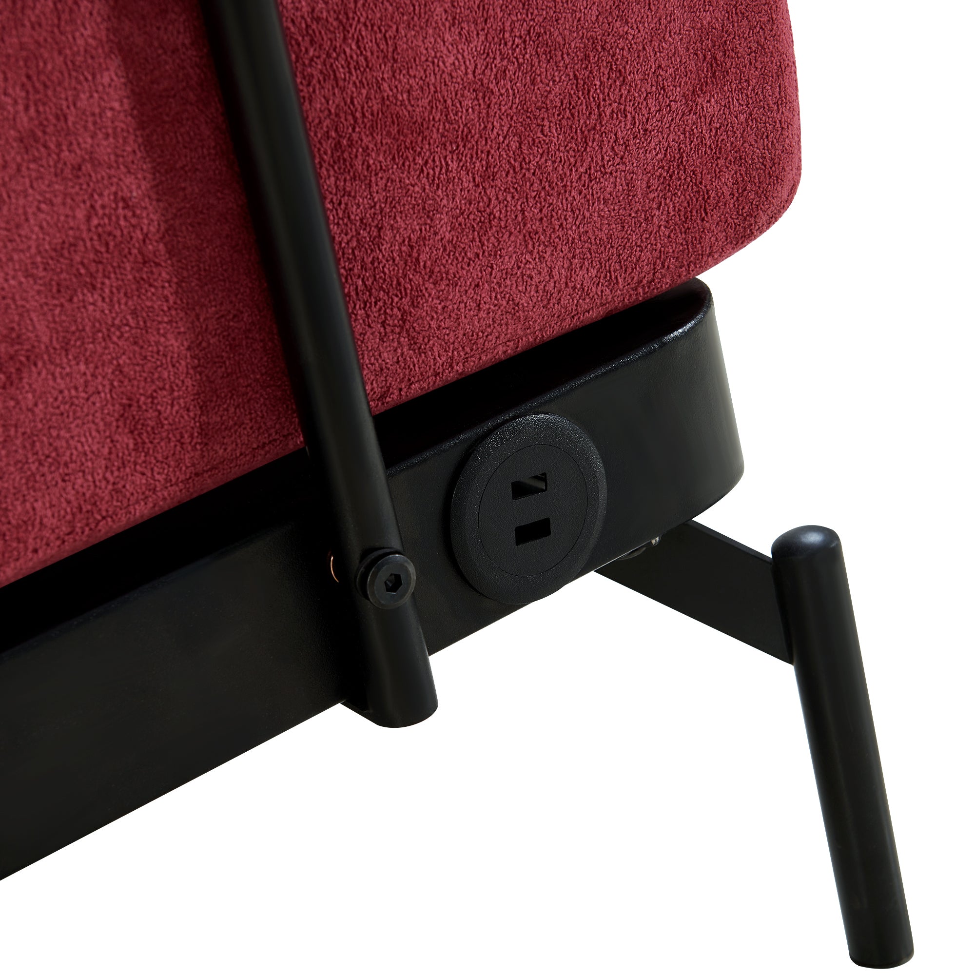 Modern Loveseat Sofa 59' Sofa Couch 2-Seater with USB Ports, Unique Cylindrical Armrests, Red Chenille