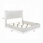 Modern White LED Queen Bed - Contemporary Design.