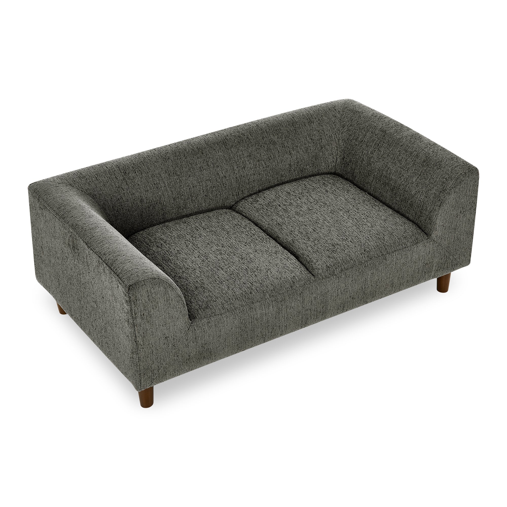 Modern Dark Grey Linen Rectangular Pet Sofa with Rubber Wood Frame