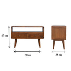 Curved Chestnut Media Unit.