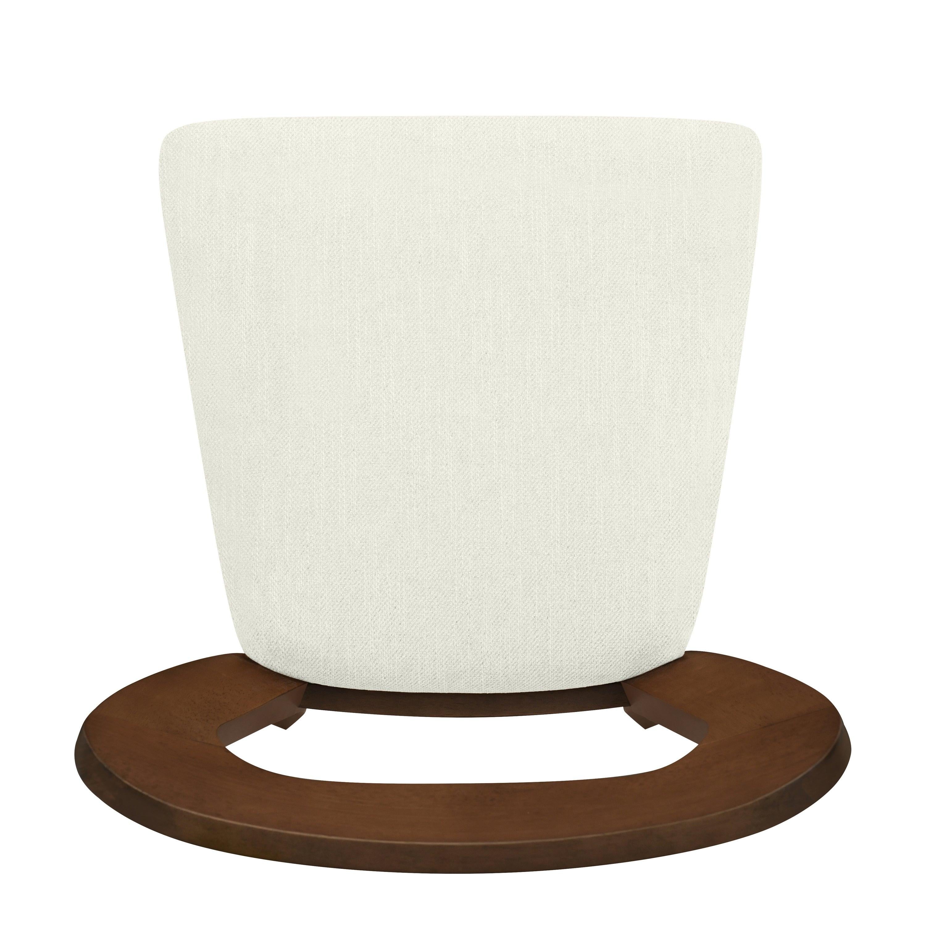 Walnut Beige Dining Chair Set of 2 without Arms.