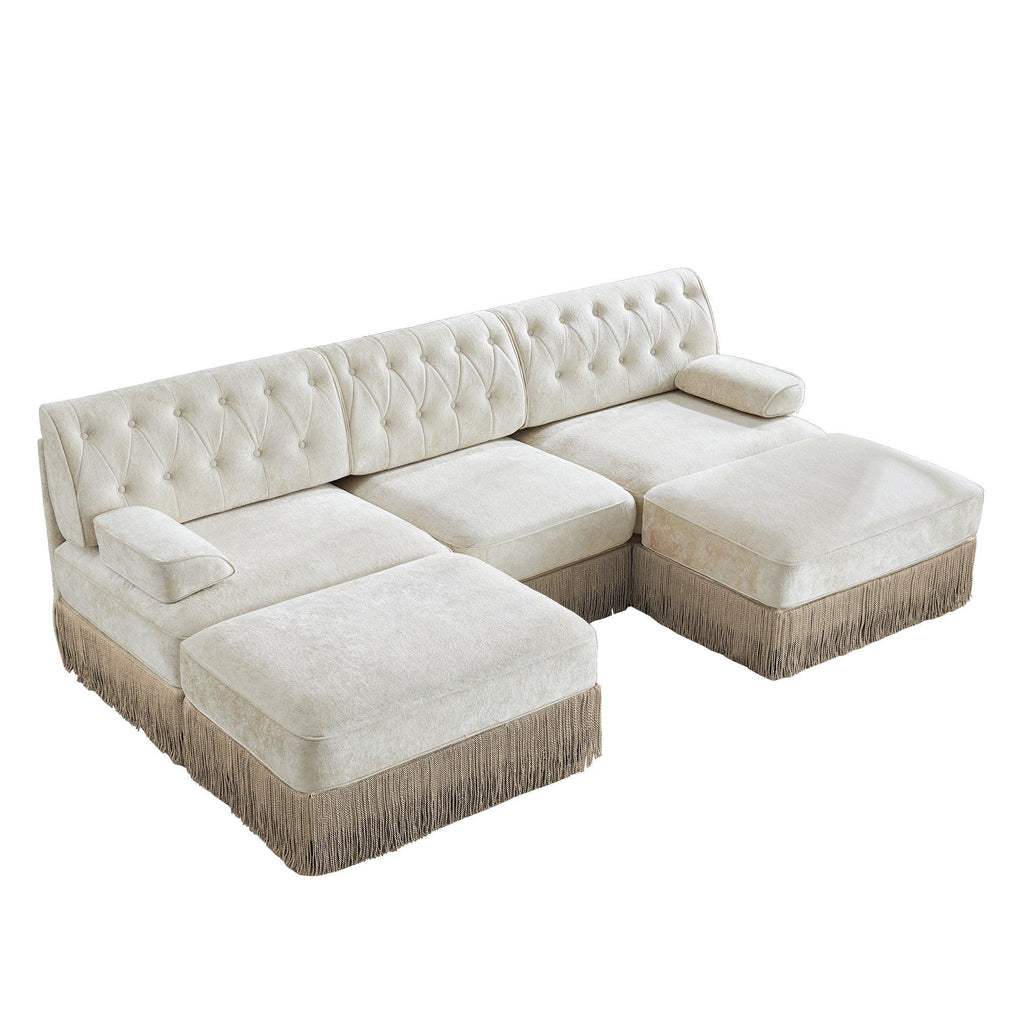 Modular Velvet Chesterfield Sofa for Living Room.