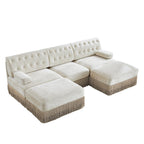 Modular Velvet Chesterfield Sofa for Living Room.