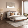 Floating Queen Bed Frame with LED, Storage & USB Ports.