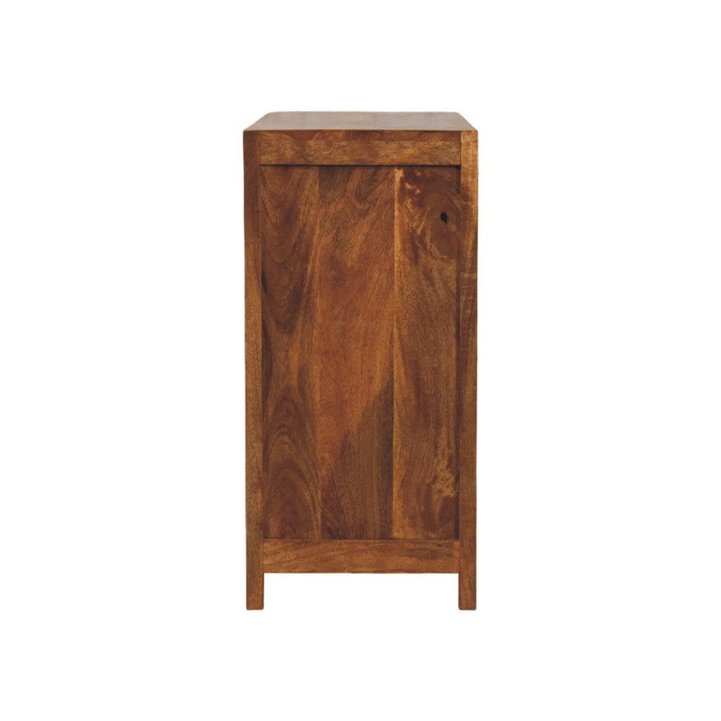 Solid Wood Amber Wavefront Cabinet for Modern Living Space.