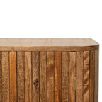 Solid Wood Fluted Curve Cabinet for Modern Interiors.