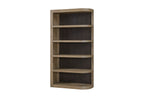 Angled view of Reversible Oak Etagere showing rounded shelf edges and solid oak construction for elegant storage.