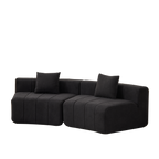 Chenille Curved Sectional Sofa with Pillows for Comfort.