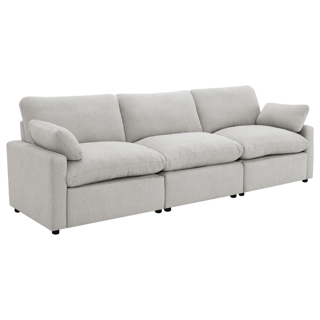 Hollander Grey Power Reclining Sofa with Comfort Features.