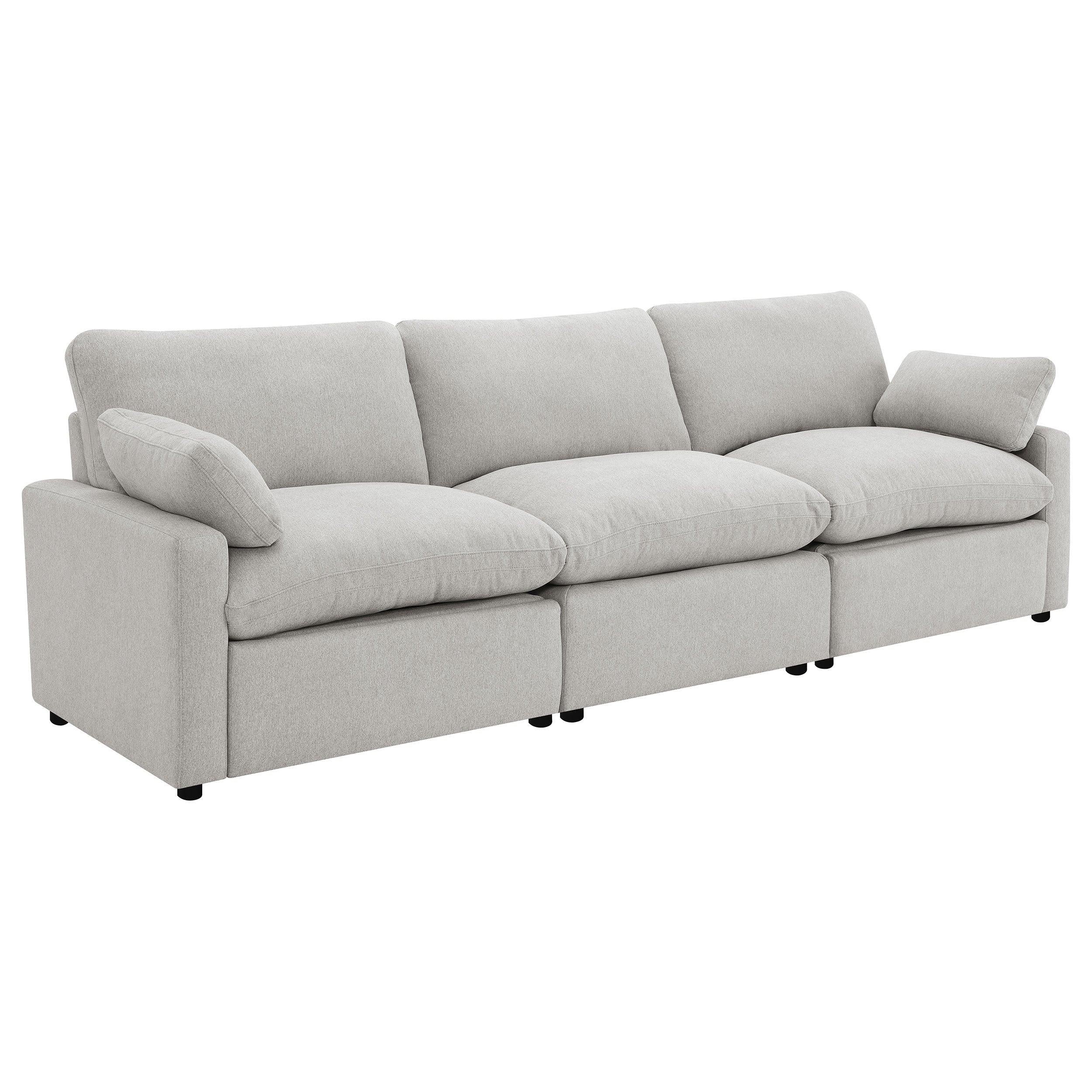 Hollander Grey Power Reclining Sofa with Comfort Features.