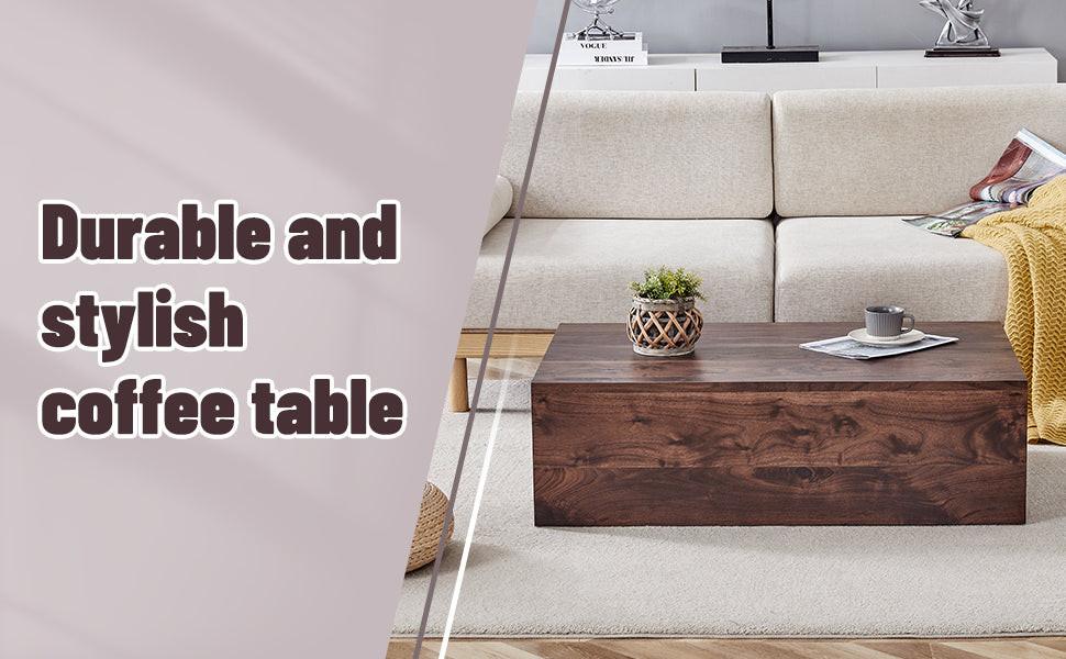 Walnut MDF Coffee Table - 39.3x23.6x12 Inch Design.
