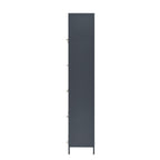 Iron Display Cabinet with Glass Doors - 5-Tier Bookcase.