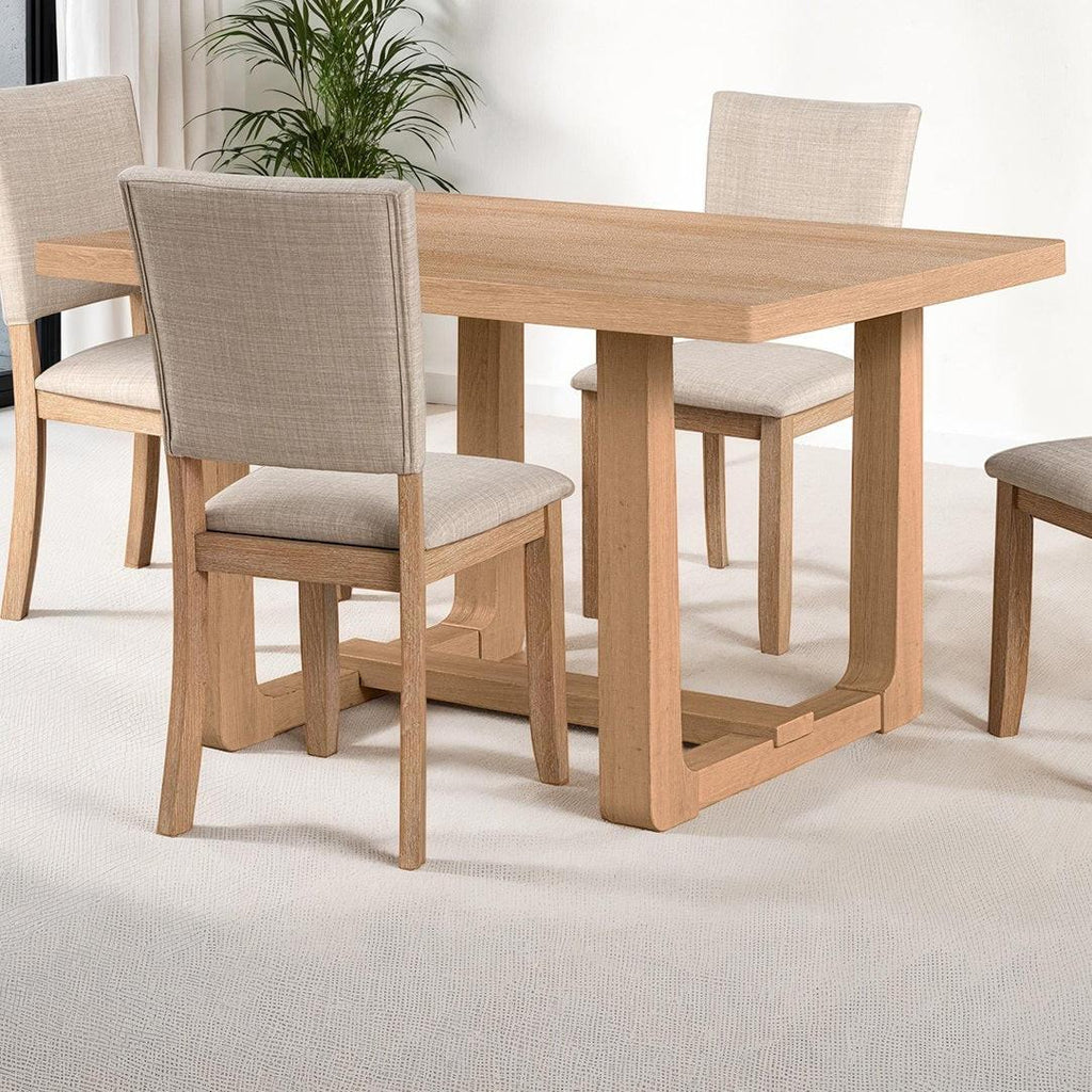 Transitional 5pc Dining Set with Natural Finish.