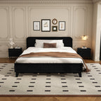 Black Queen Size Solid Wood Bed With No Box Spring.