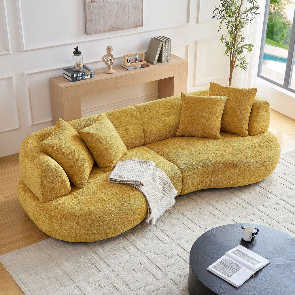 Curved Mid Century Modern Sofa for Comfortable Living.