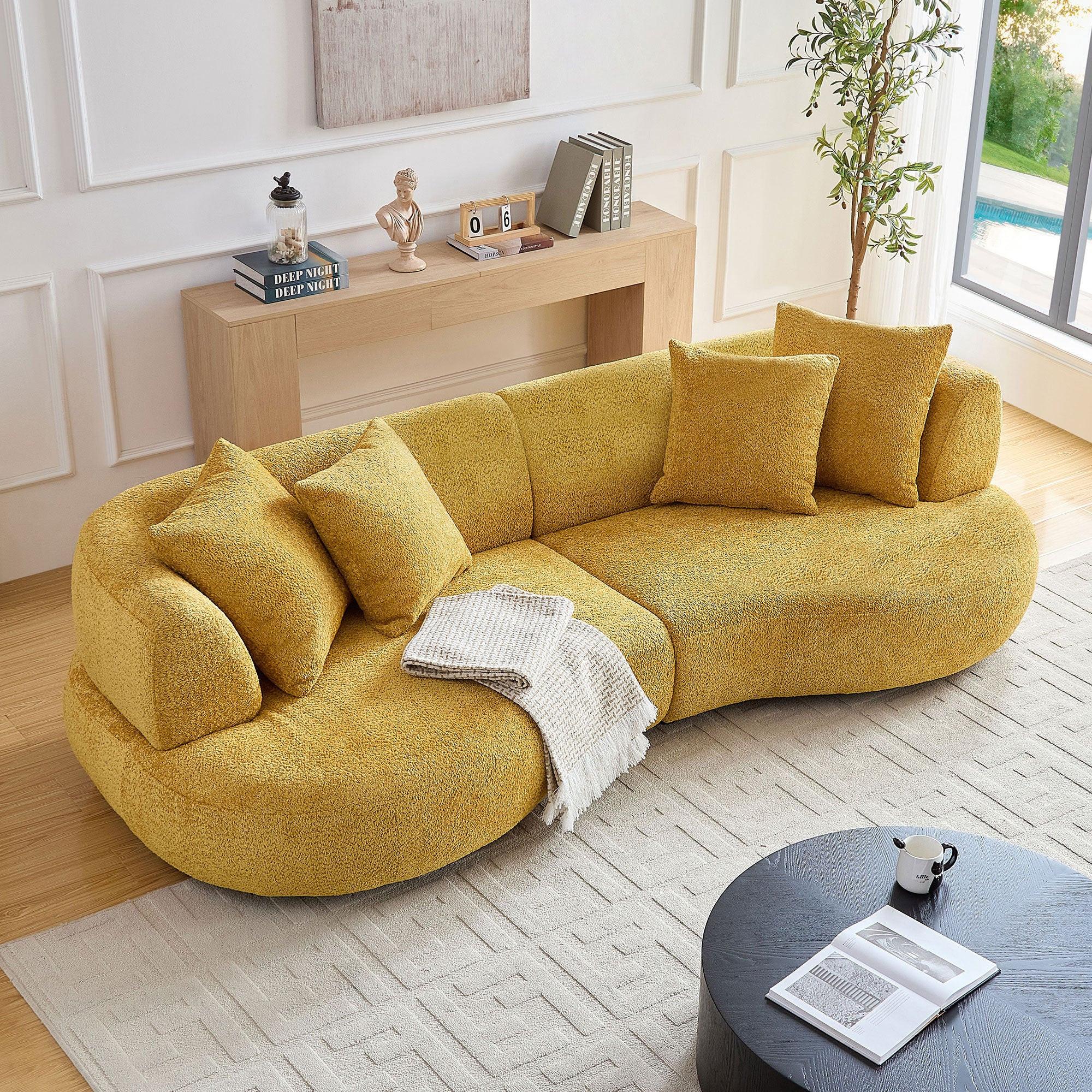 Curved Mid Century Modern Sofa for Comfortable Living.