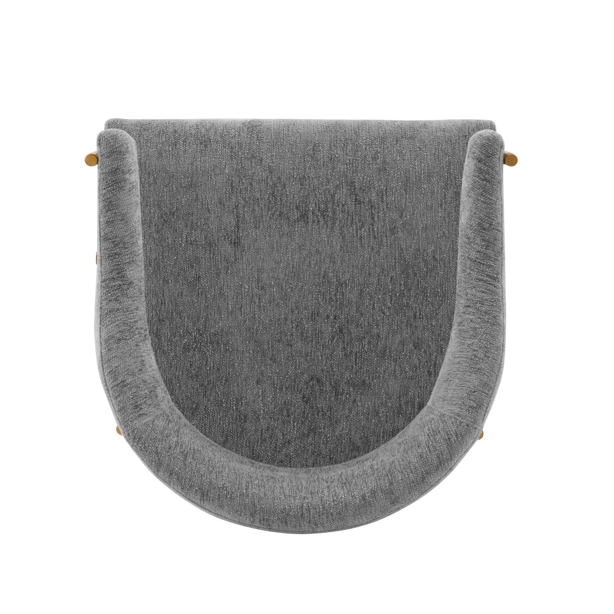 Lia Metal Chenille Armchair in Gray.