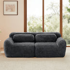 Front view of Dark Grey 2-Seater Modular Sofa featuring plush upholstery and deep seating for modern living spaces.