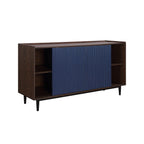 Duane 59' Fluted Sideboard in Navy Blue.