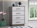 Aberdeen 5-Drawer Large Scale Chest in Gray Wood Grain Finish