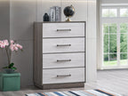 Aberdeen 5-Drawer Large Scale Chest in Gray Wood Grain Finish