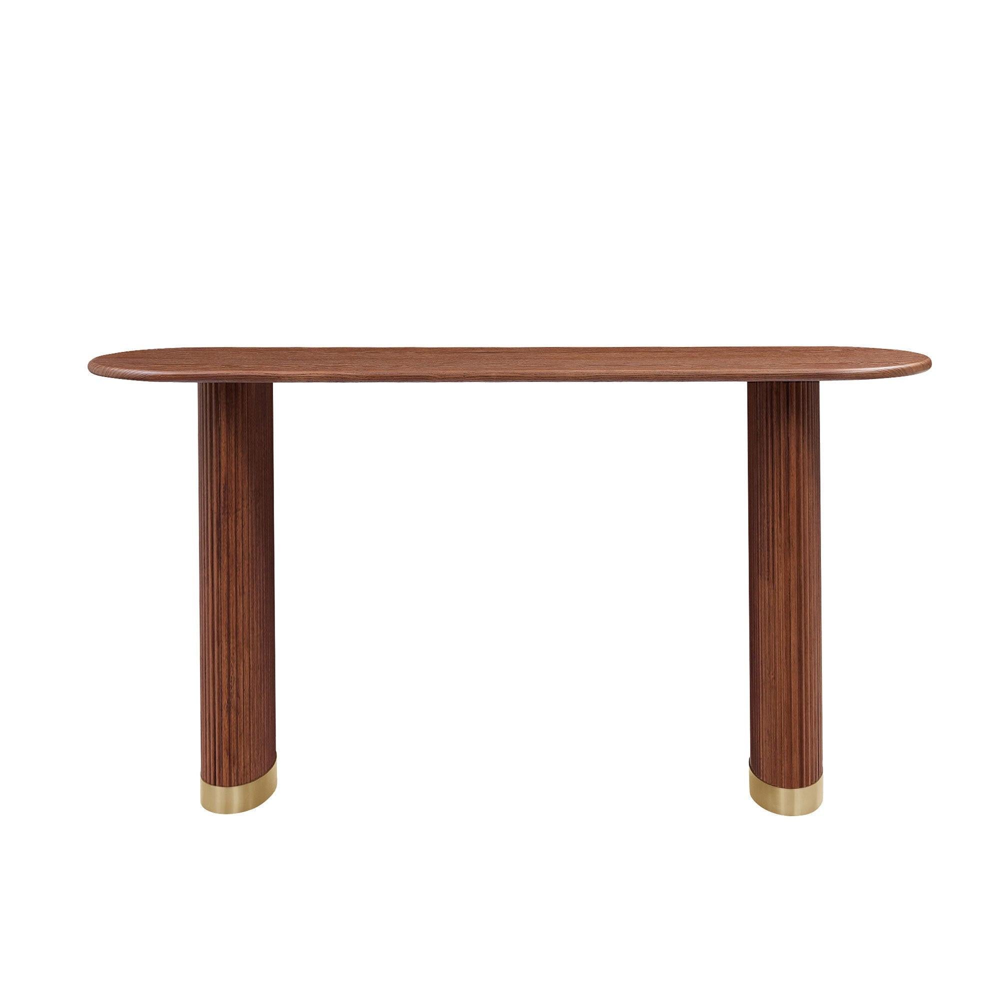 Narrow Console Table in Brown with Modern Design.
