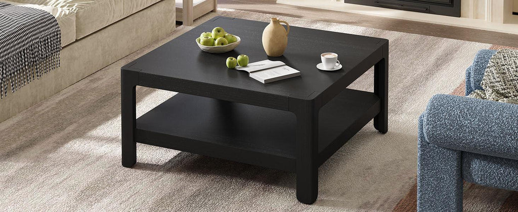 Farmhouse Coffee Table with Soft Rounded Profile.