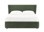 Cheryl Chenille Queen Bed - Dark Green, Tool-Free Assembly.