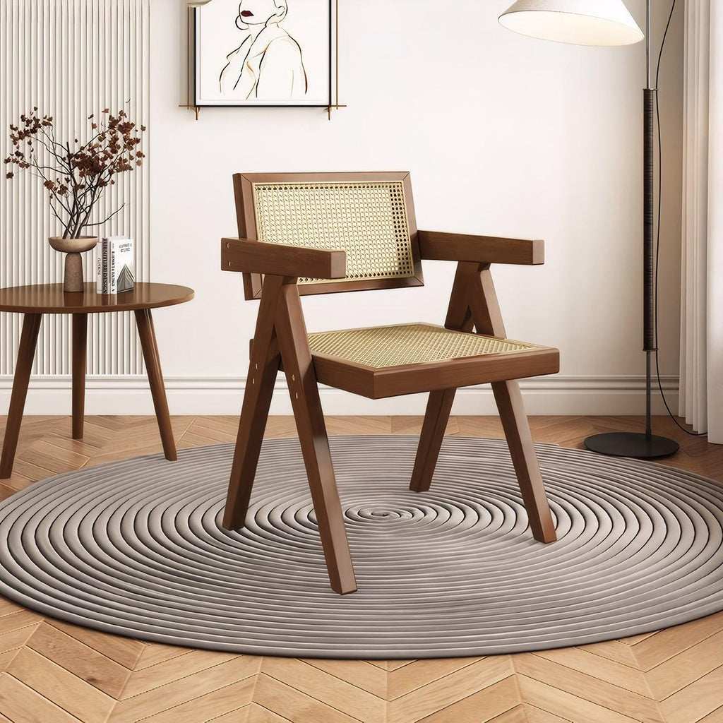 Mid Century Dining Chair - Rattan Accent Armchairs.