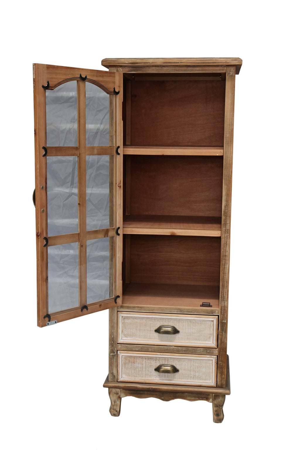 Rustic Wooden Storage Cabinet with 3 Drawers for Organization.
