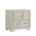 White Contemporary Nightstand with Textured Panels.