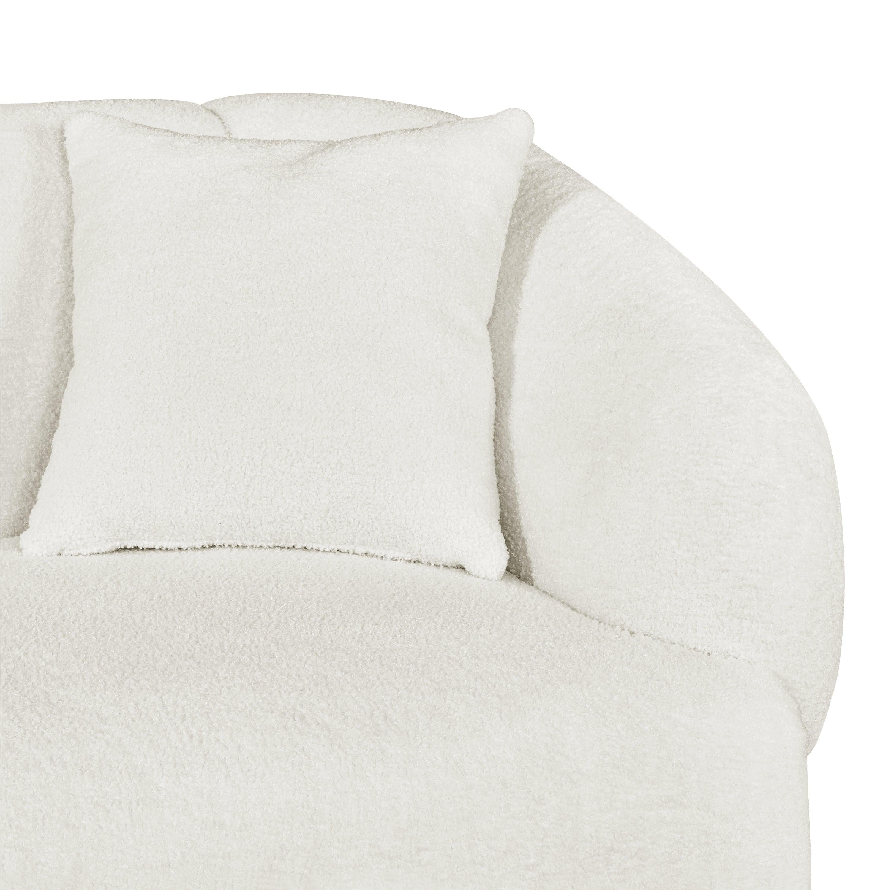 Curved Contemporary 3-Seater Sofa in Beige for Stylish Living.