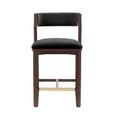 Patricia Wood Upholstered Counter Stool in Black