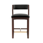 Patricia Wood Upholstered Counter Stool in Black
