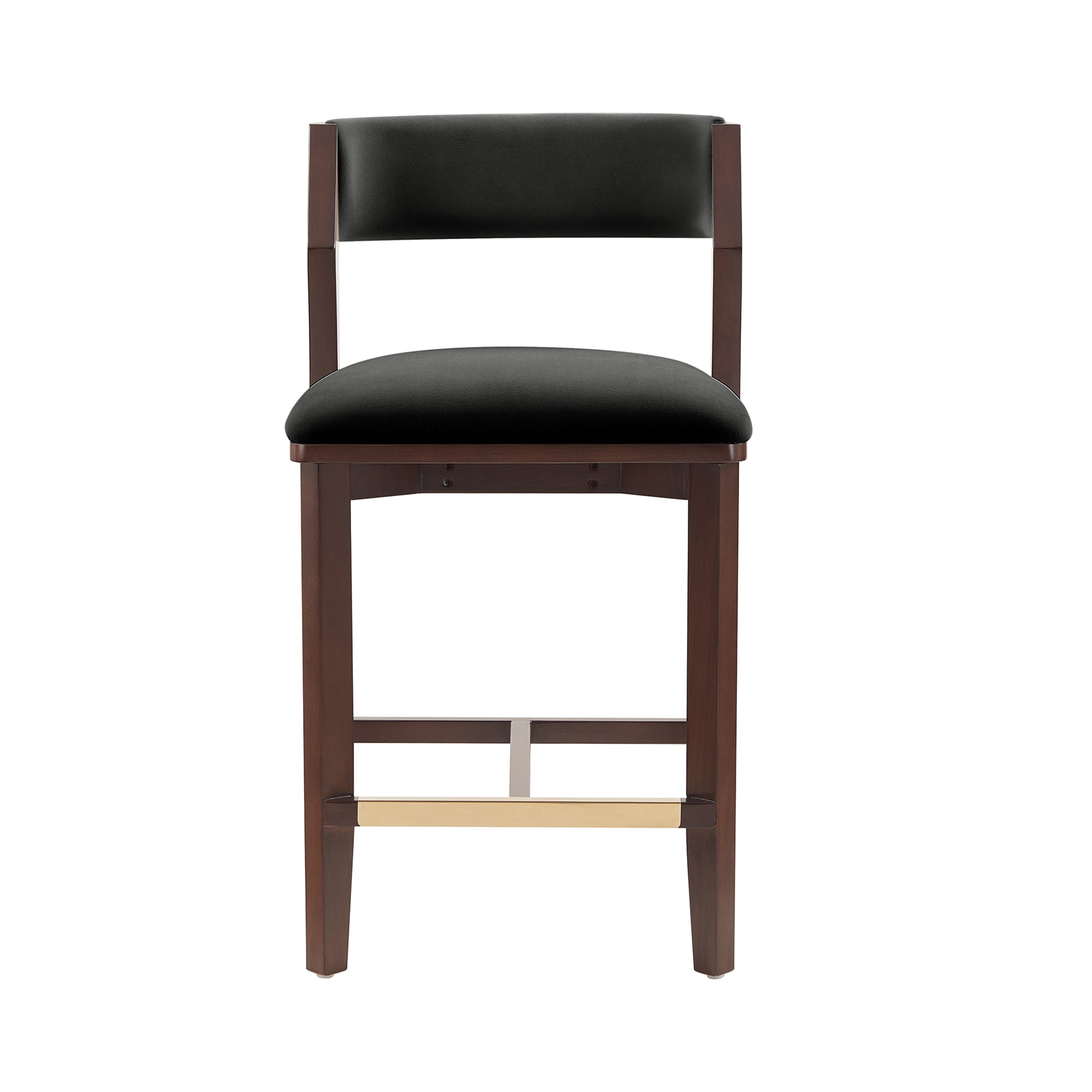 Patricia Wood Upholstered Counter Stool in Black