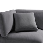 Cassandra Modular 3-Piece Chofa in Charcoal Grey with Solid Hardwood Frame and Plush Fabric Upholstery.