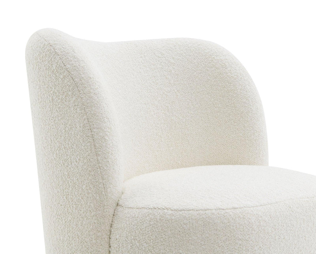 Boucle Upholstered Accent Chair with Curved Back.
