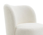Boucle Upholstered Accent Chair with Curved Back.