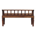 Solid Wood Leather Bench - Artisan Furniture.
