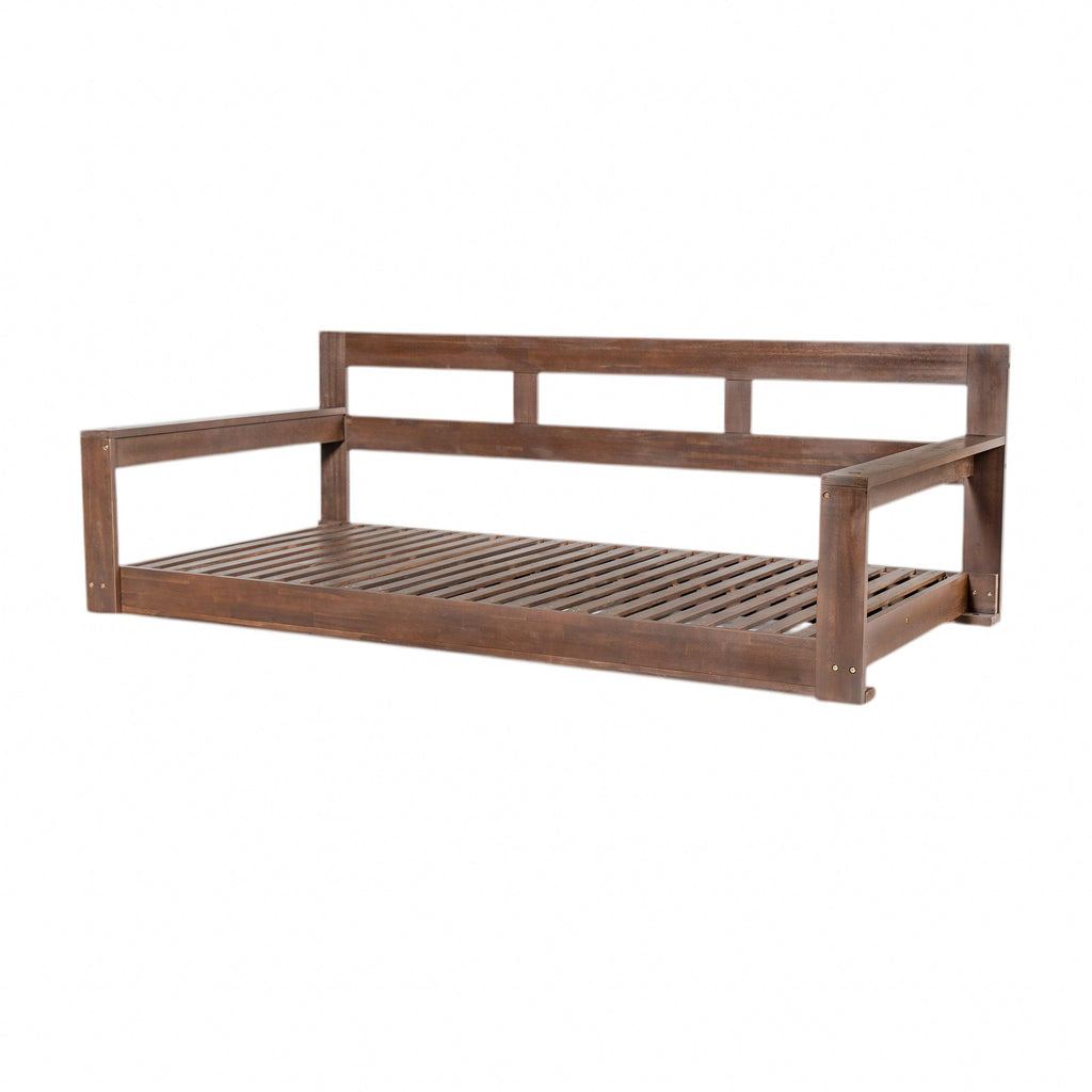 Acacia Wood Porch Swing Daybed Frame for Outdoor Relaxation.