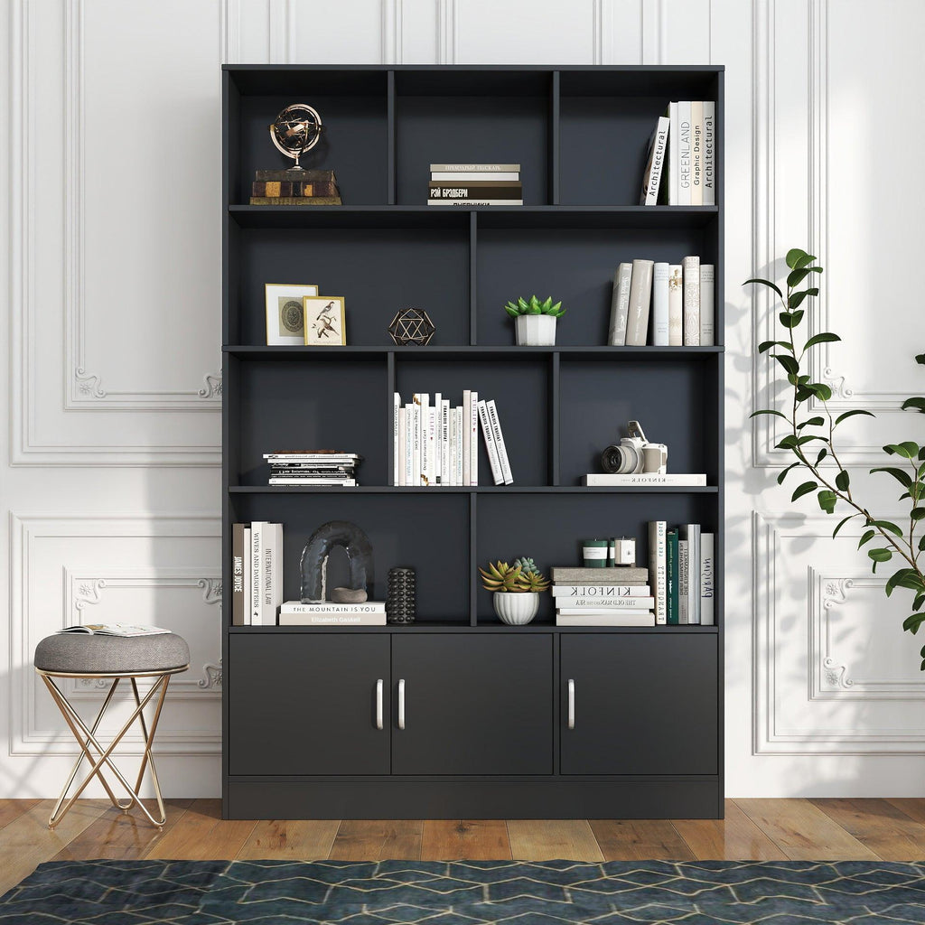 70.87' Tall Bookshelf with 10 Cubes and Cabinet.