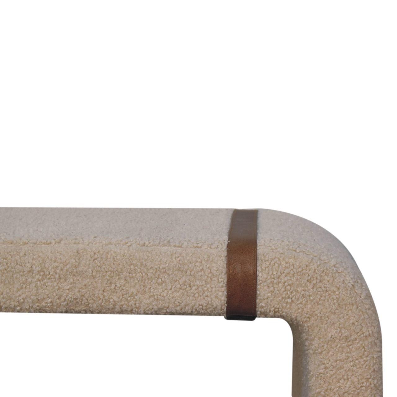 Leather Strap Bench - Handmade Solid Wood Design.